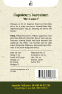 Marjapaprika 'Hot Lemon', n. 5-8 cm pitkiä ohuita hedelmiä, joissa kevyt makeus.