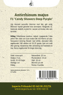 Leijonankita F1 'Candy Showers Deep Purple', Matala. Voimakkaan violetin sävyisissä kukissa on keltainen nielu.
