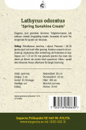 Tuoksuherne 'Spring Sunshine Cream', Tyylikkäät, kermanvalkoiset kukat.