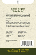 Tsinnia 'Zinderella Red', loistavan kirkkaanpunaiset kukat, joissa on selkeä, kohotettu keskikruunu.