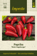Suippopaprika 'Roter Augsburger', Varhainen ja turvallinen lajike, erityisen hyvä pohjoismaiseen ilmastoon.