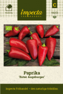 Suippopaprika 'Roter Augsburger', Varhainen ja turvallinen lajike, erityisen hyvä pohjoismaiseen ilmastoon.