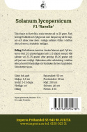 Luumutomaatti F1 'Ravello', Tiheissä tertuissa kirkkaanpunaisia, soikeita n. 20 gramman  tomaatteja.